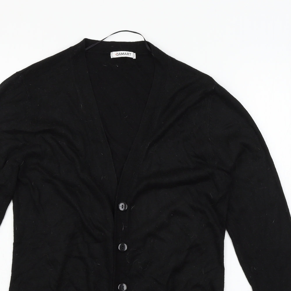 Damart Womens Black  Knit Cardigan Jumper Size 10