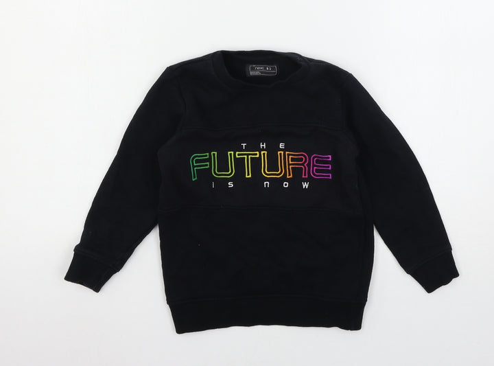 NEXT Girls Black  Jersey Pullover Sweatshirt Size 5 Years  - The Future is now