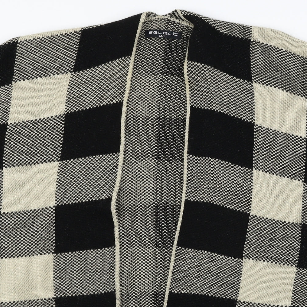 Select Womens Beige Check Knit Cardigan Jumper Size M