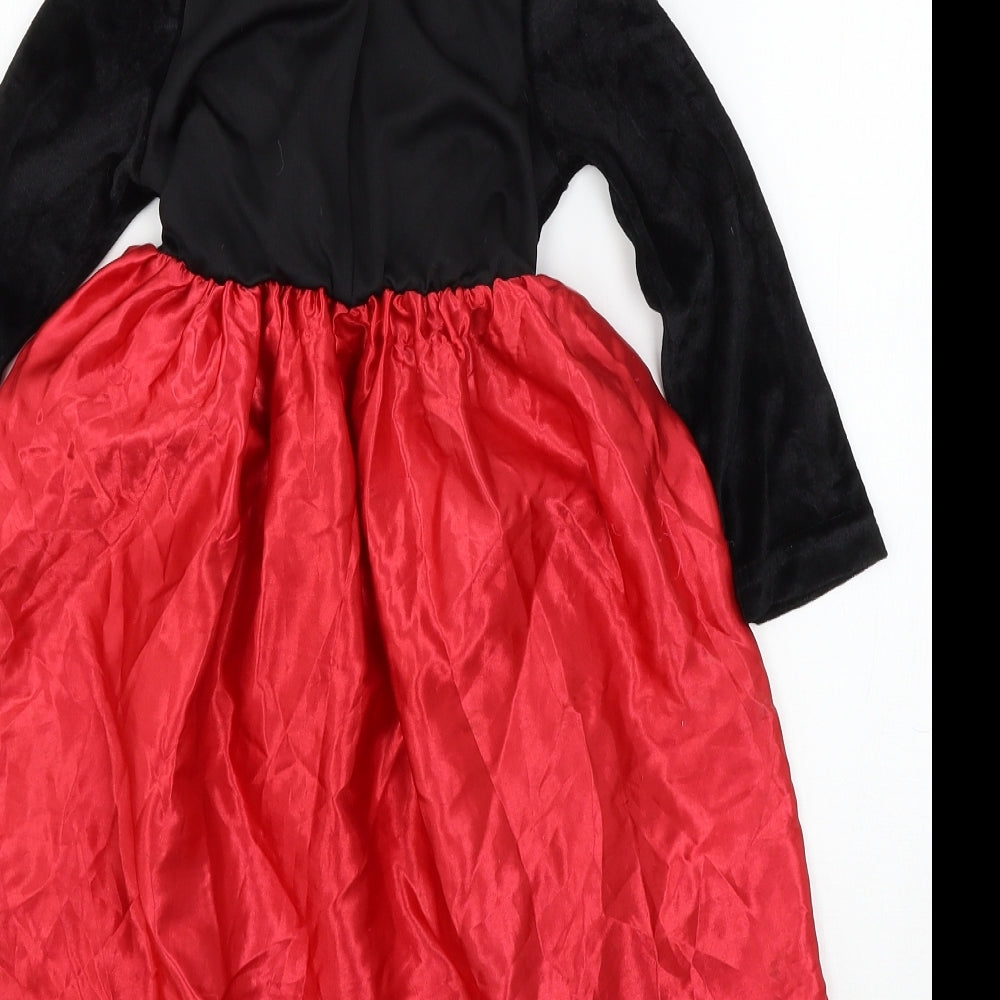 Wilko Girls Red   Skater Dress  Size 3-4 Years  - Vampire Fancy Dress