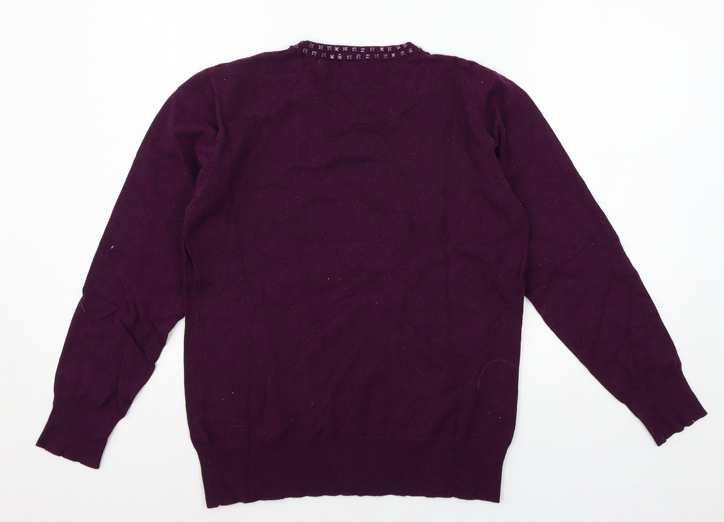 Image Womens Purple  Knit Pullover Jumper Size S