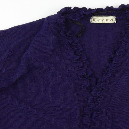 Keeno Womens Blue  Knit Cardigan Jumper Size M