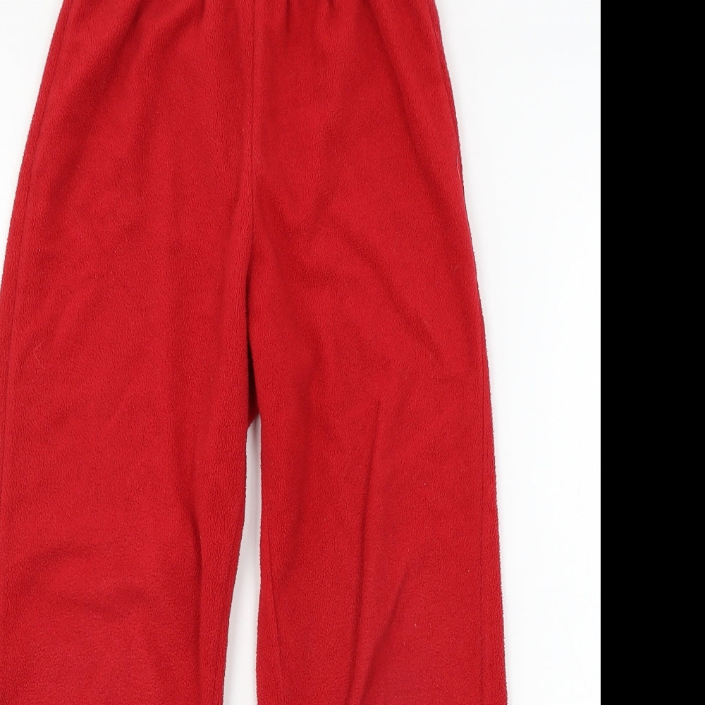 Pokemon Boys Red Solid Fleece  Pyjama Pants Size 8 Years