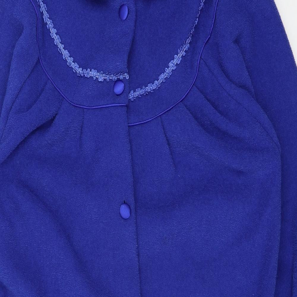 Slenderella Womens Blue Solid Jersey Top Robe Size M