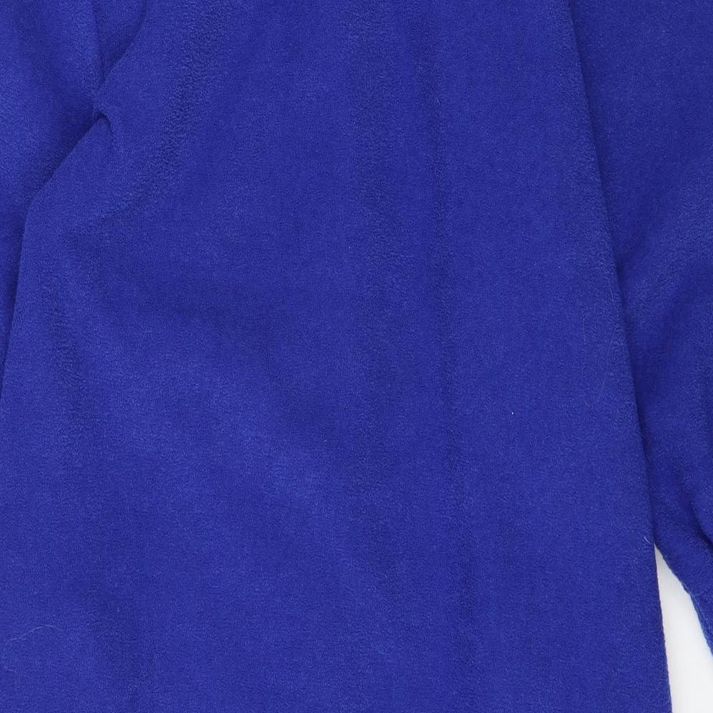 Slenderella Womens Blue Solid Jersey Top Robe Size M