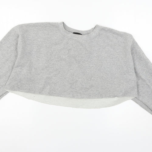 PRETTYLITTLETHING Womens Grey  Jersey Pullover Sweatshirt Size M