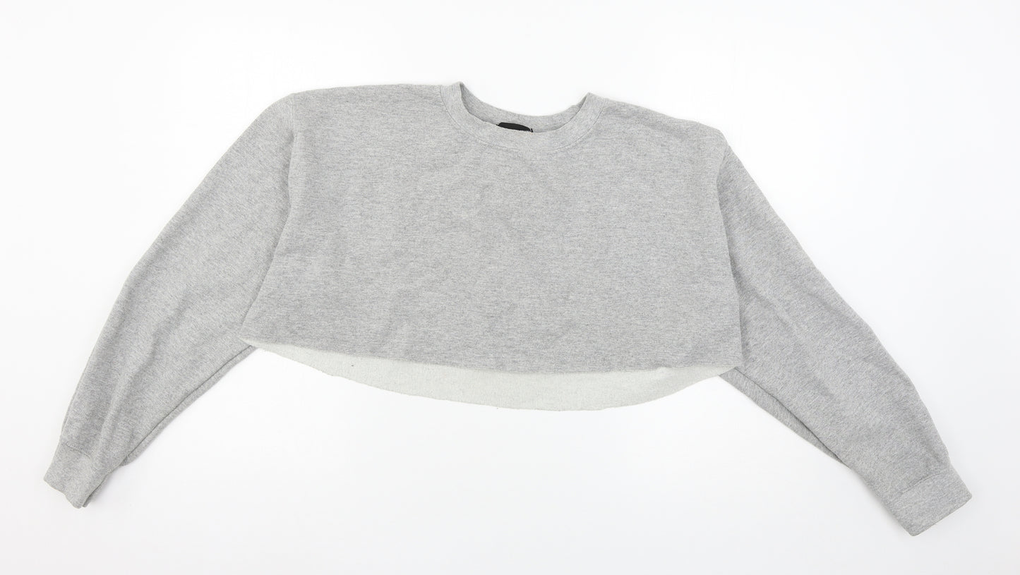 PRETTYLITTLETHING Womens Grey  Jersey Pullover Sweatshirt Size M