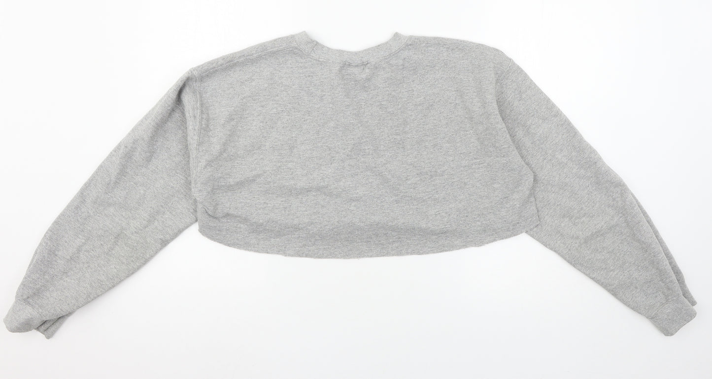 PRETTYLITTLETHING Womens Grey  Jersey Pullover Sweatshirt Size M