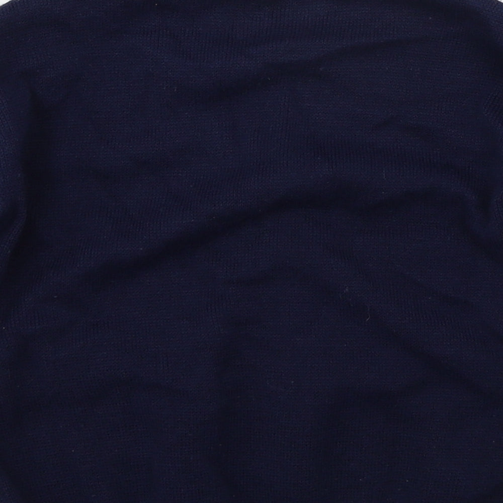 Preworn Boys Blue  Knit Pullover Jumper Size 5-6 Years  - Santa