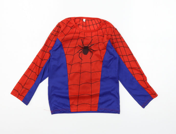 Preworn Boys Multicoloured Geometric Jersey Pullover T-Shirt Size L  - Spider Man