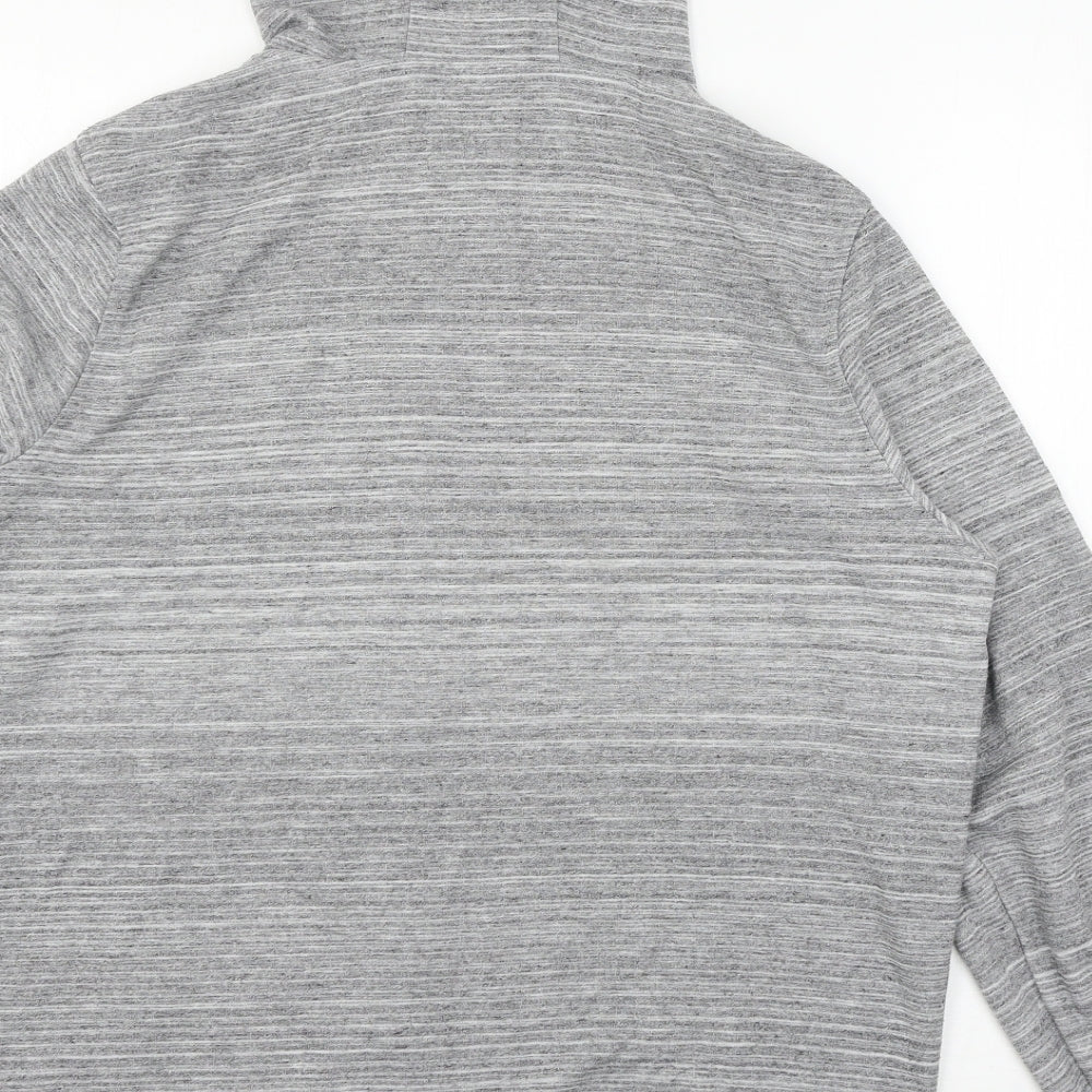 Workout Mens Grey  Jersey Full Zip Hoodie Size L