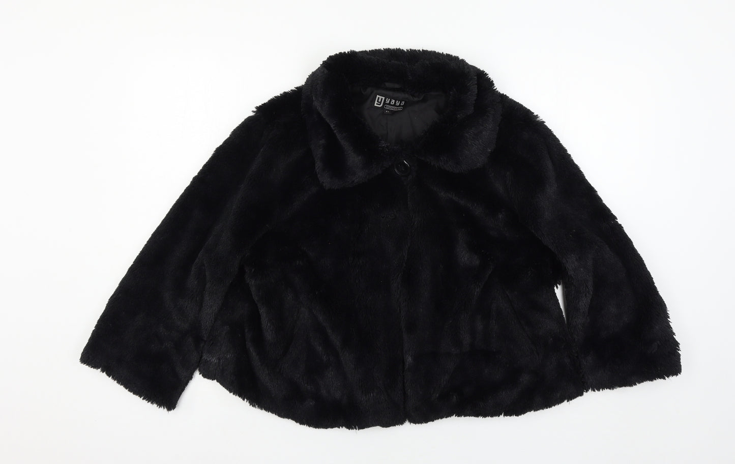 YAYA Womens Black   Jacket  Size 14  - Faux Fur