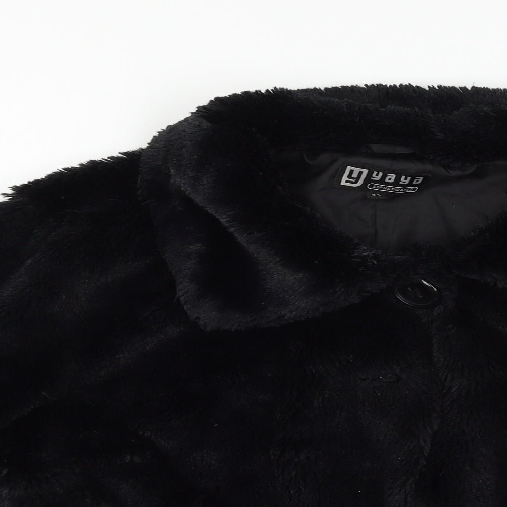 YAYA Womens Black   Jacket  Size 14  - Faux Fur