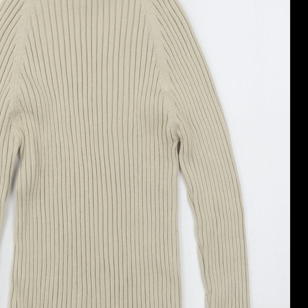 Debbie Morgan Womens Beige  Knit Pullover Jumper Size S