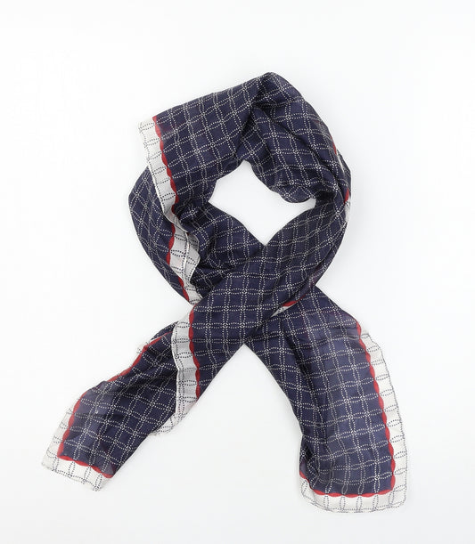 Front view of Preworn women’s blue geometric scarf