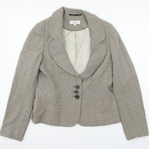 NEXT Womens Brown Check  Jacket Suit Jacket Size 12