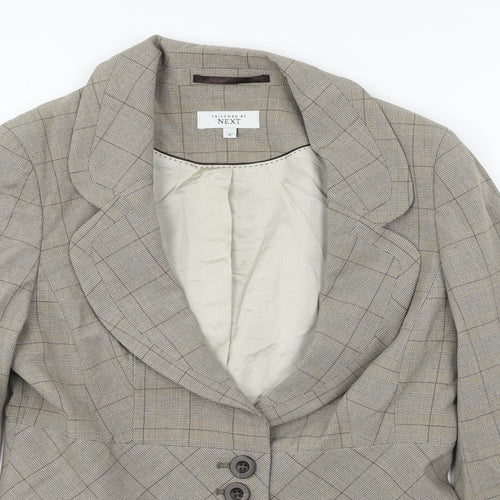 NEXT Womens Brown Check  Jacket Suit Jacket Size 12