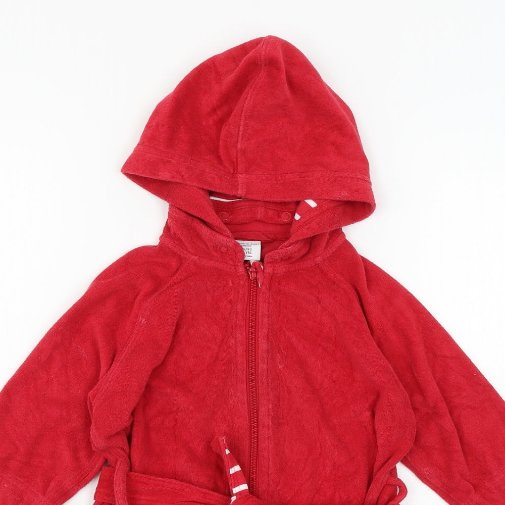 Polarn O. Pyret Girls Red Solid Jersey Babydoll One Piece Size 12-18 Months