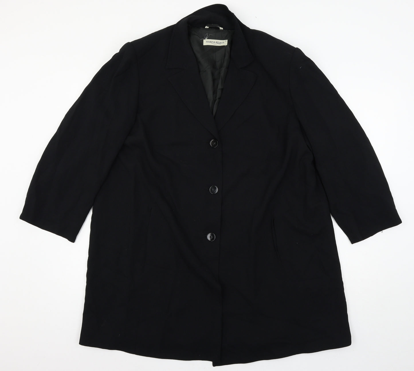 Marina Rinaldi Womens Blue   Overcoat Coat Size 26