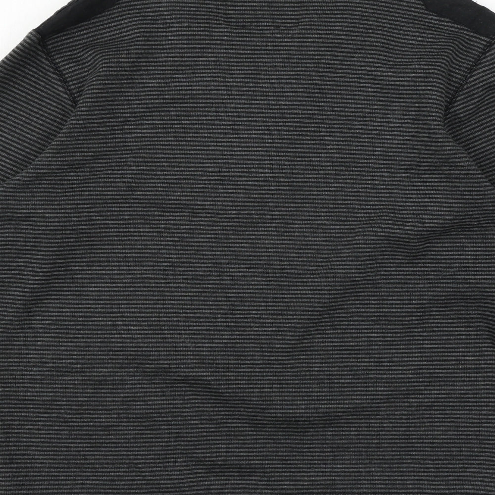 Easy Mens Grey Striped Jersey  T-Shirt Size M