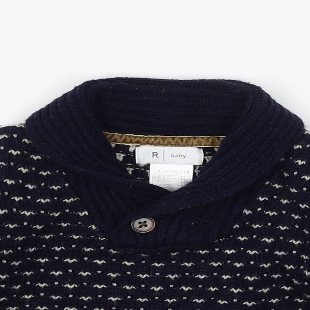 La Redoute Boys Blue  Knit Pullover Jumper Size 3-6 Months