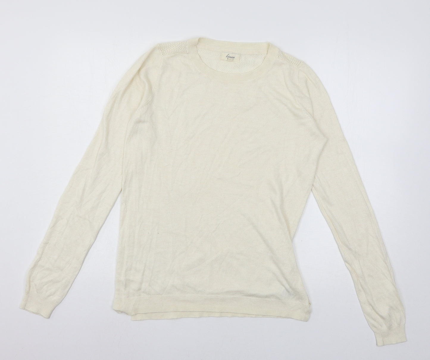 Linea Womens Ivory  Knit Pullover Jumper Size S
