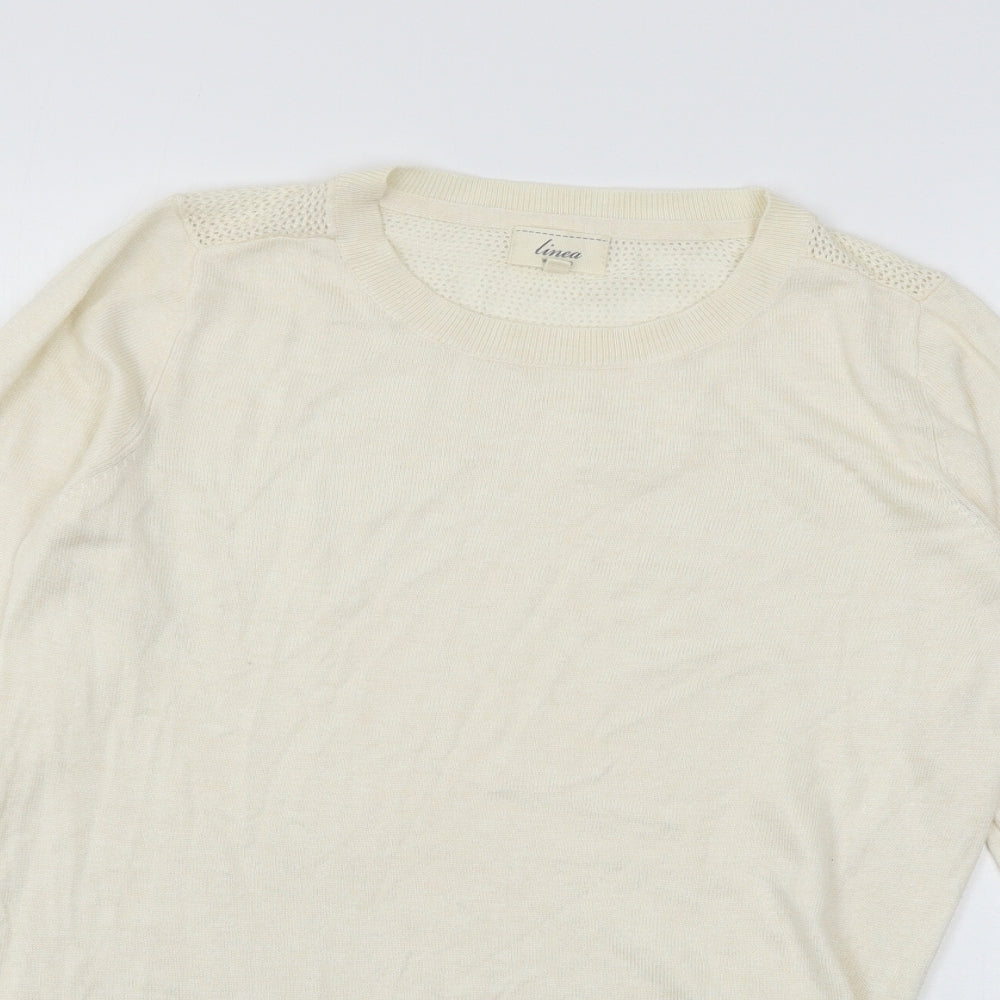 Linea Womens Ivory  Knit Pullover Jumper Size S