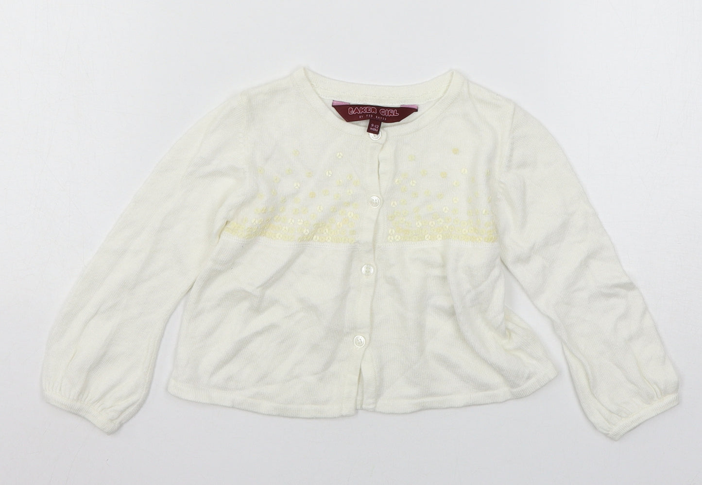 Ted Baker Girls Ivory  Knit Cardigan Jumper Size 9-12 Months