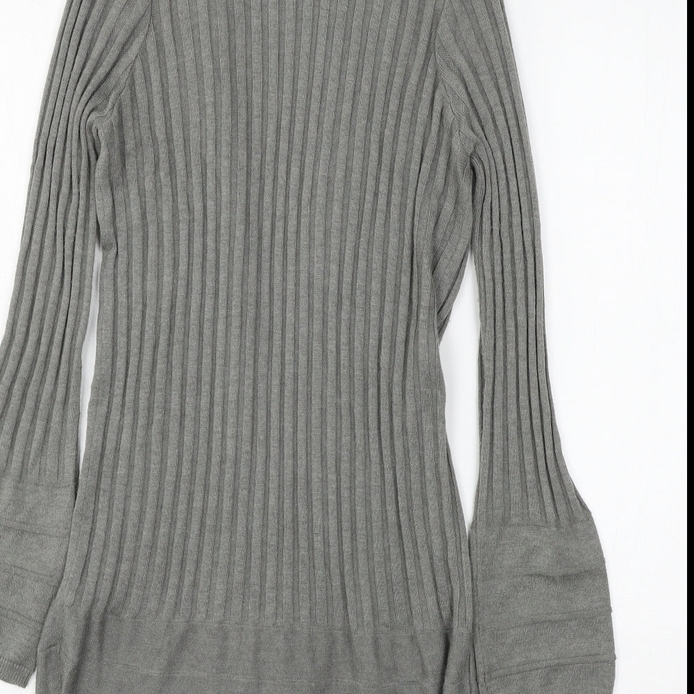 Per Una Womens Grey  Knit Cardigan Jumper Size 12