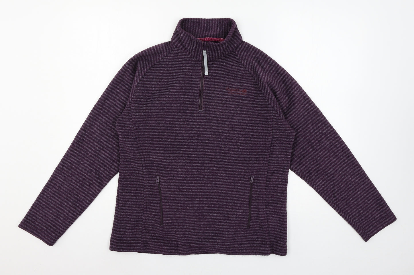 Regatta Womens Purple Striped Fleece Pullover Sweatshirt Size 10