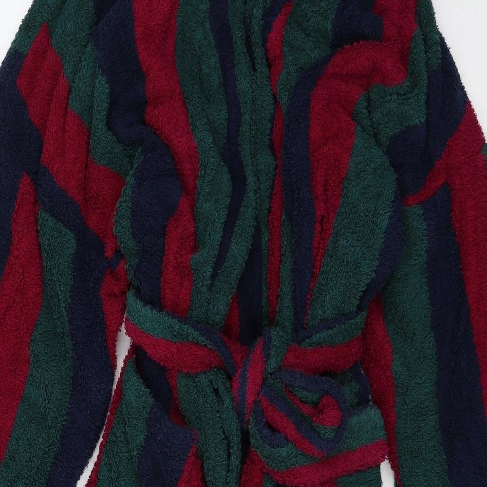 St Michael Mens Multicoloured Striped Flannel  Robe Size M