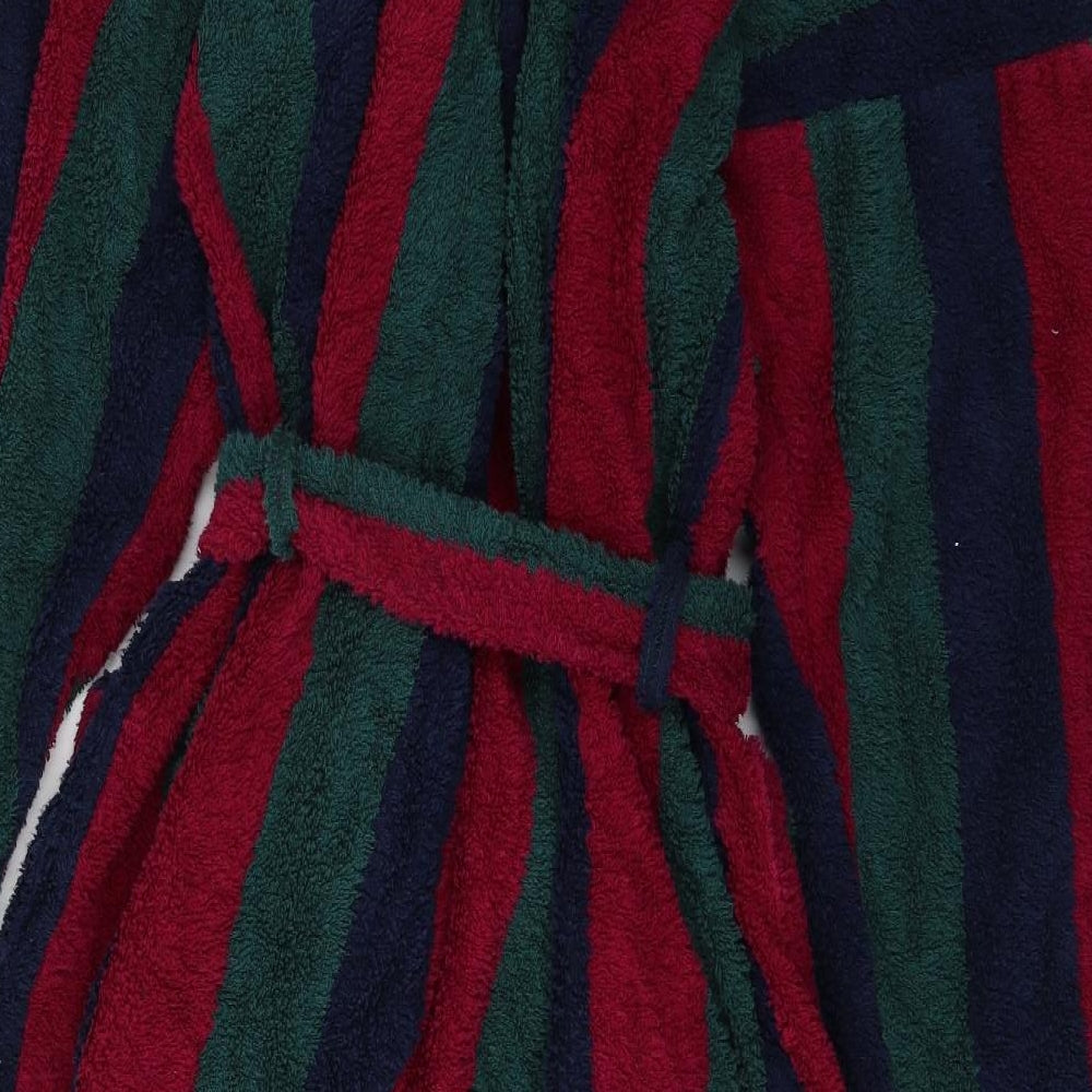 St Michael Mens Multicoloured Striped Flannel  Robe Size M