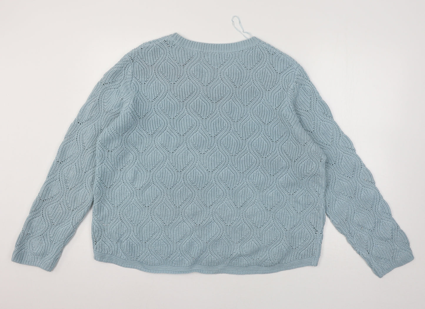 M&Co Womens Blue  Knit Pullover Jumper Size 18