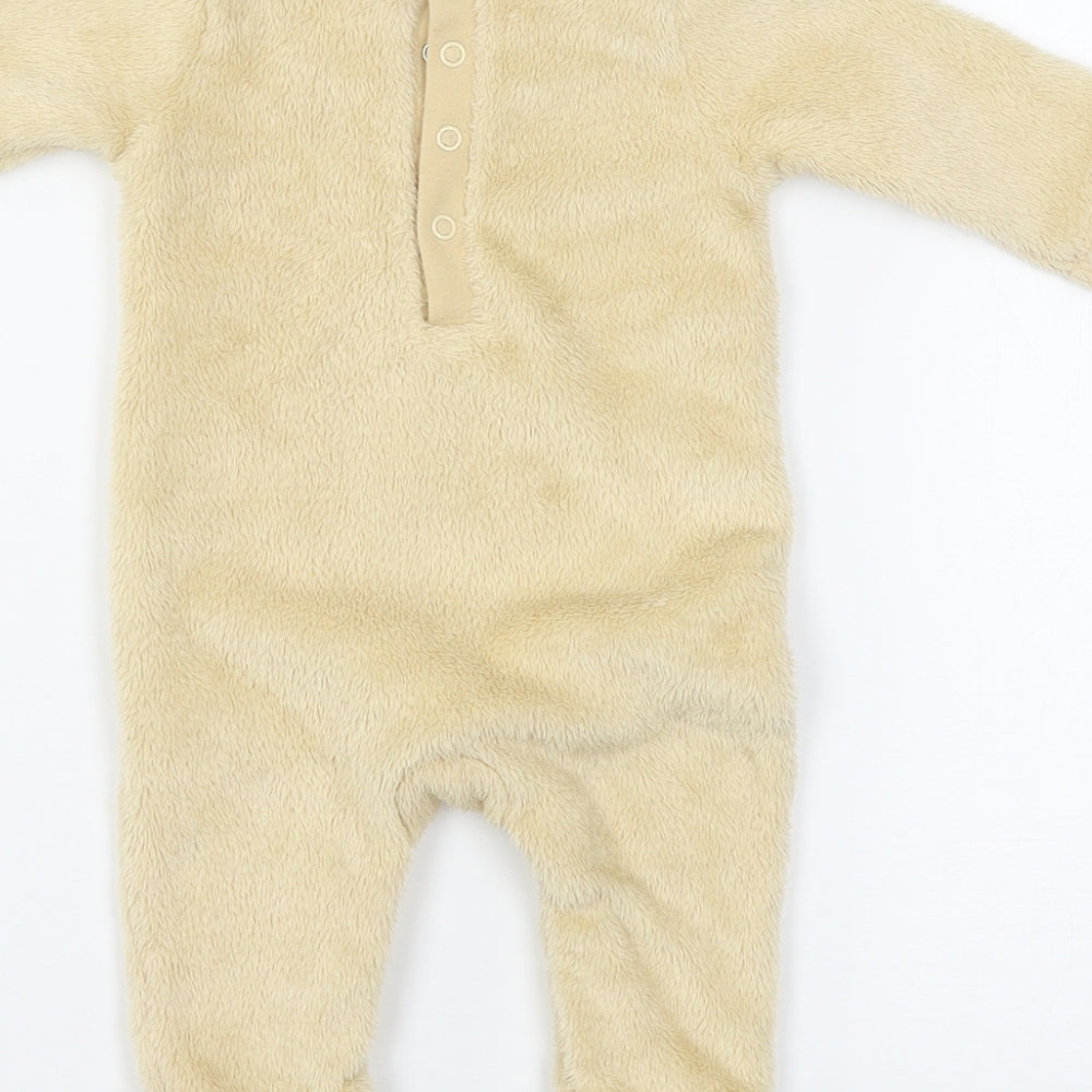 Nutmeg Baby Beige Solid Microfibre Capri One Piece Size 0-3 Months  - Rudolph