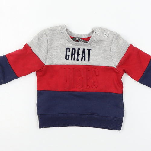 Primark Baby Grey Striped Jersey Pullover Jumper Size 0-3 Months  - Great Vibes