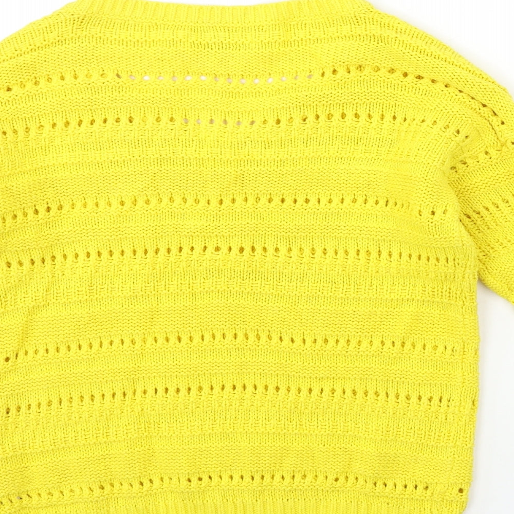 Abercrombie & Fitch Girls Yellow  Knit Pullover Jumper Size 11-12 Years