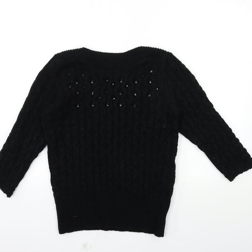 Per Una Womens Black  Knit Pullover Jumper Size 12