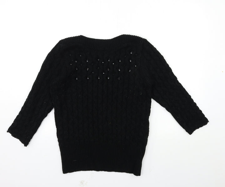Per Una Womens Black  Knit Pullover Jumper Size 12