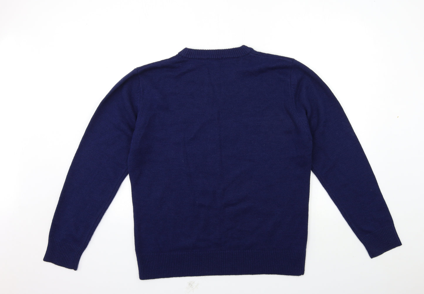 Peacocks Mens Blue  Knit Pullover Jumper Size L  - christmas jumper
