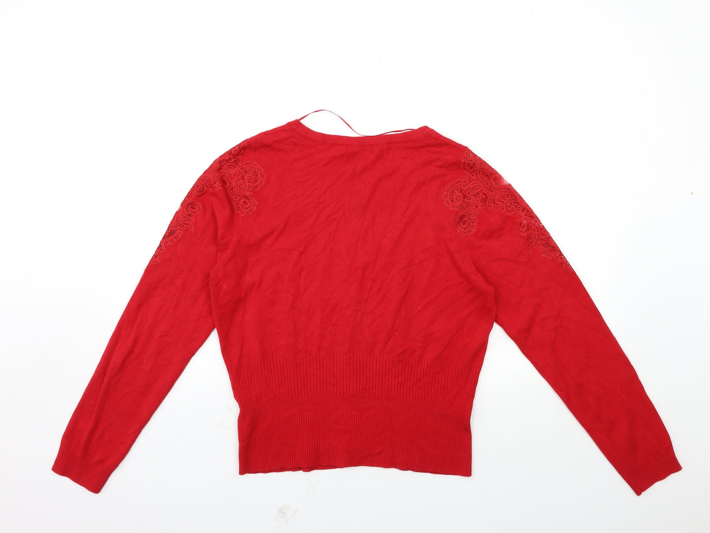 Roman Womens Red  Knit Cardigan Jumper Size 14