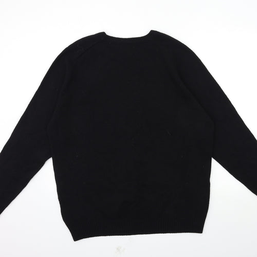 Signature Mens Black  Knit Pullover Jumper Size 2XL