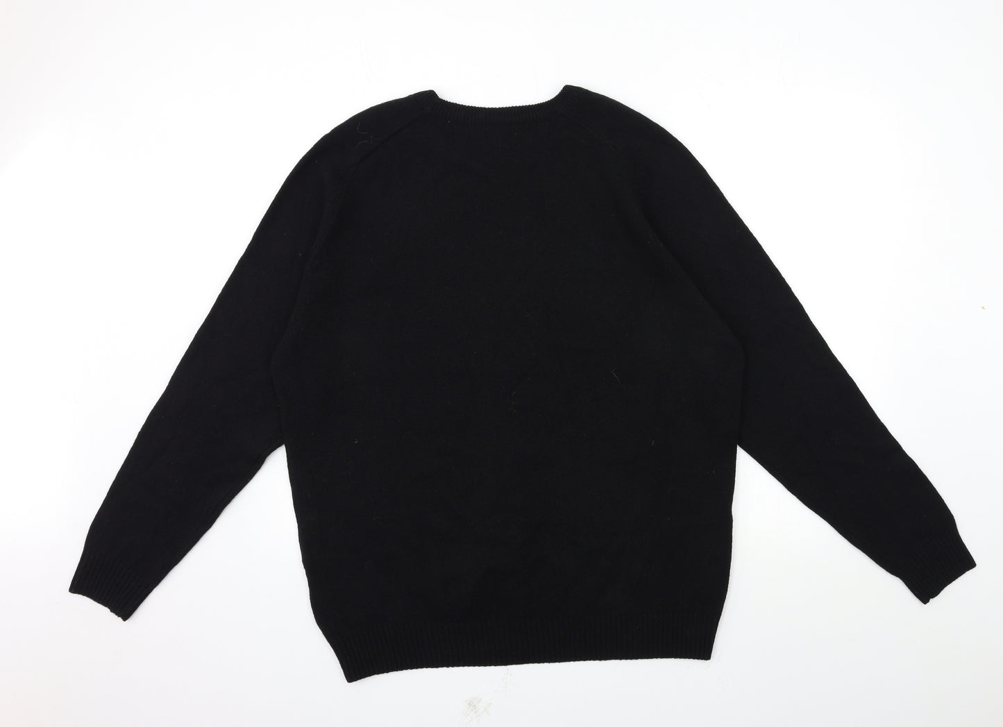 Signature Mens Black  Knit Pullover Jumper Size 2XL