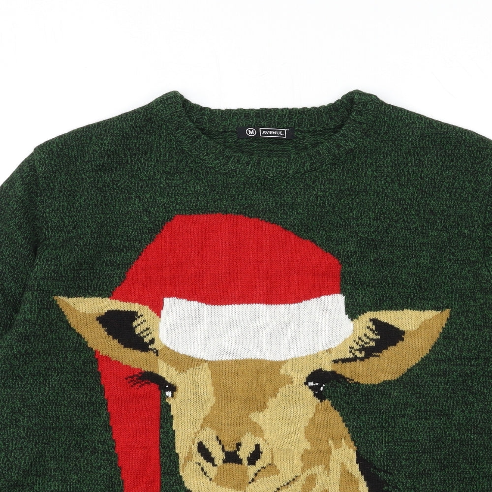 Avenue Mens Green  Knit Pullover Jumper Size M  - Christmas jumper