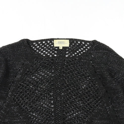 Papaya Womens Black  Knit Pullover Jumper Size 8