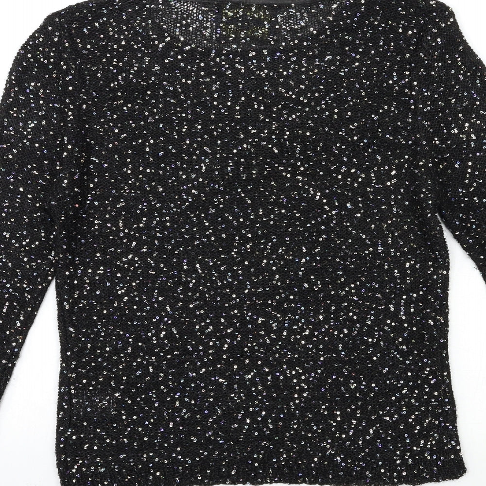 PARISIAN SIGNATURE Womens Black  Knit Pullover Jumper Size S