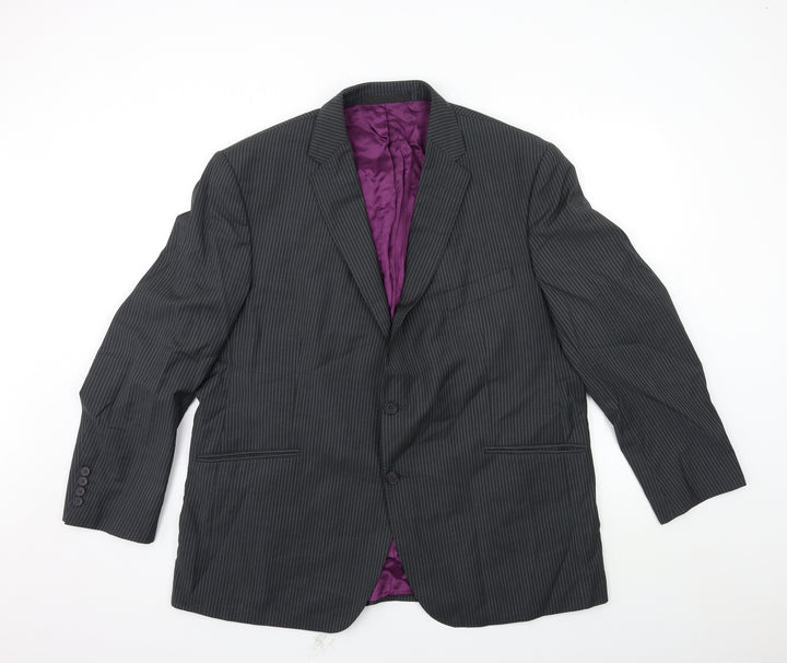 Marks and Spencer Mens Grey Striped Jacket Suit Jacket Size 46