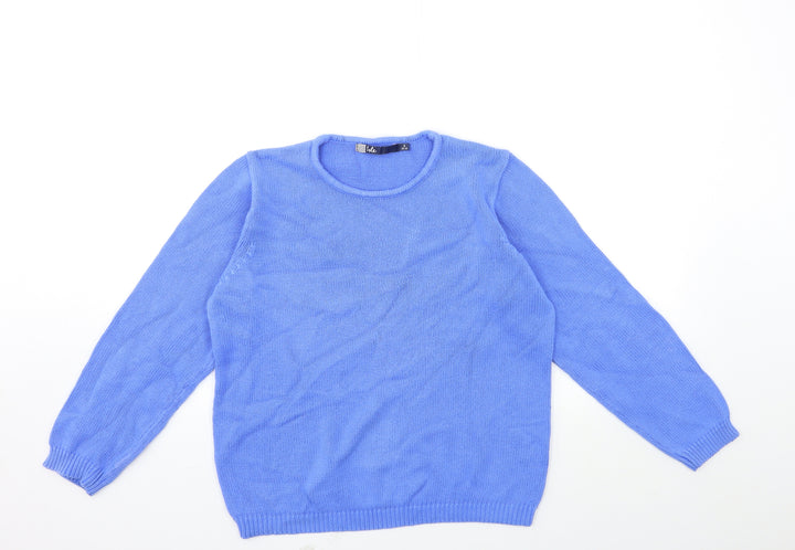 ISLE Womens Blue Knit Pullover Jumper Size 10