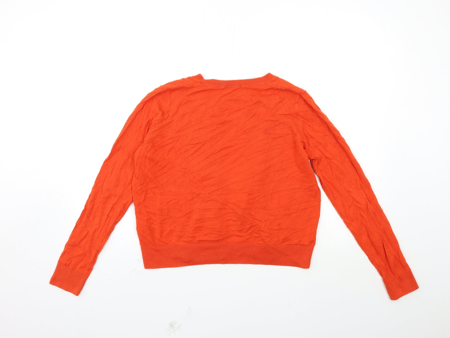 TU Womens Orange  Knit Cardigan Jumper Size 14