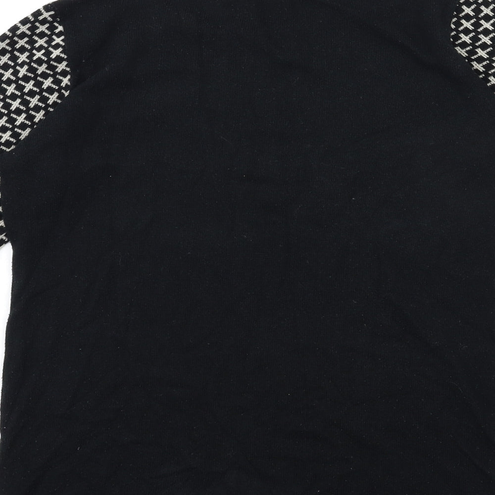 George Womens Black Floral Knit Pullover Jumper Size 10