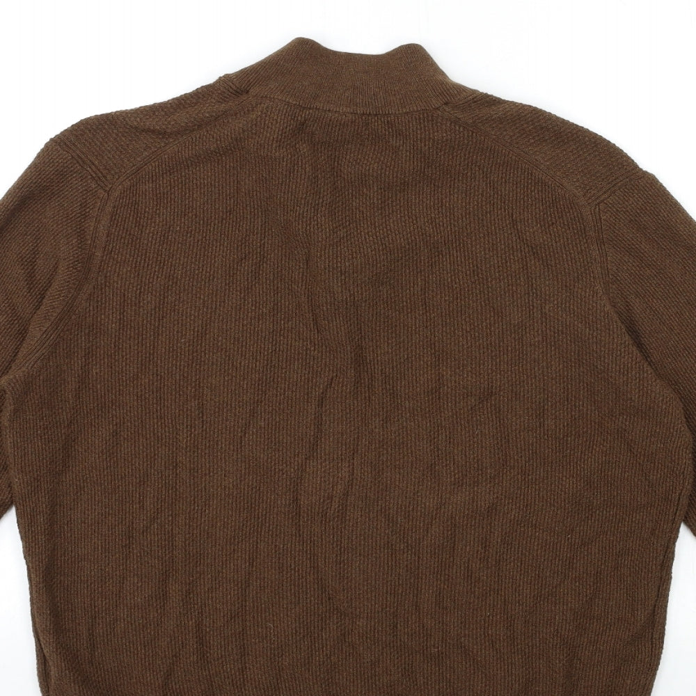 Massimo Dutti Mens Brown  Knit Pullover Jumper Size L